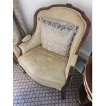Louis XV Style Bergere The Slightly Flared Arms Have Upholstered Armrests Upholstered In Cream