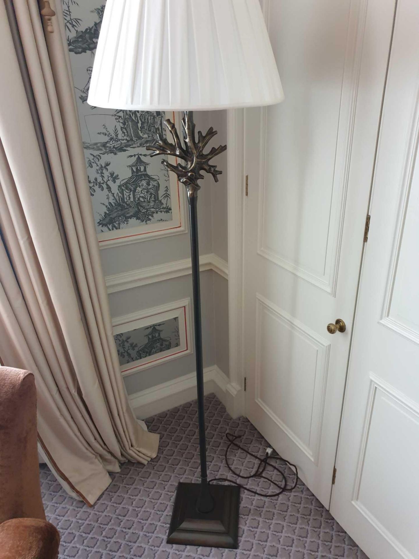 Heathfield And Co Coral Standard Lamp With Linen Shade 180cms (Room 706 707)