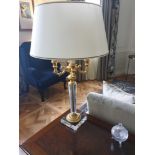 Laudarte Crystal Table Lamps Inserts And Decorations In 24ct Gold With Shade 95cm Tall (Room 702 &