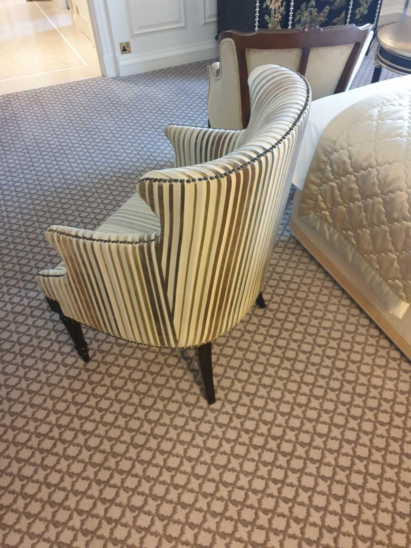 Accent Chair In Upholstered Striped Fabric 65 x 49 x 84cm (Room 702 & 703) - Image 2 of 3