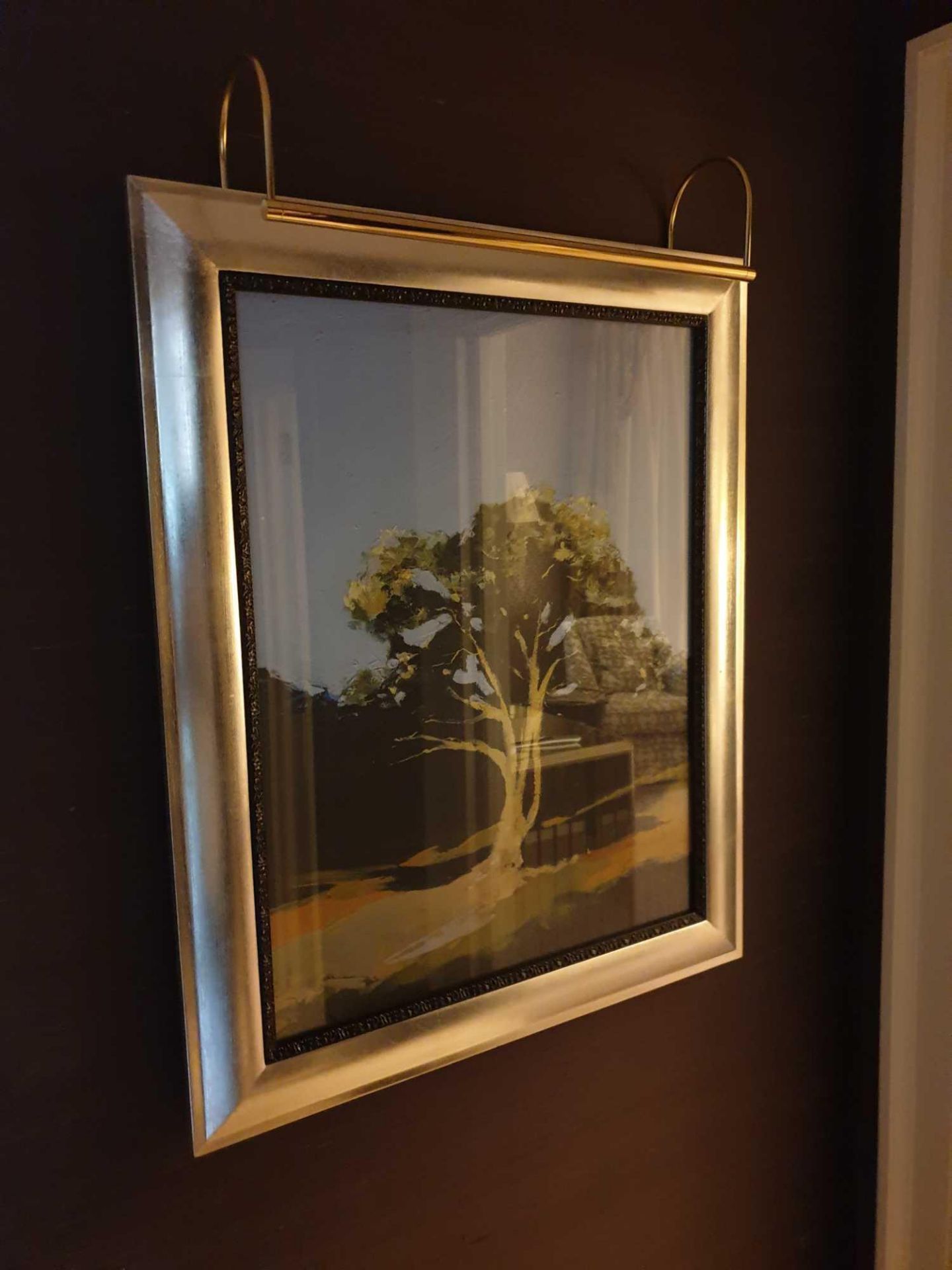 Landscape Lithograph Print Framed Depicting A Tree 62 x 76cm (Room 739)