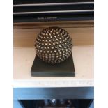 Tactile Brass Sphere On Flat Slate Plinth (Room 710 & 711)