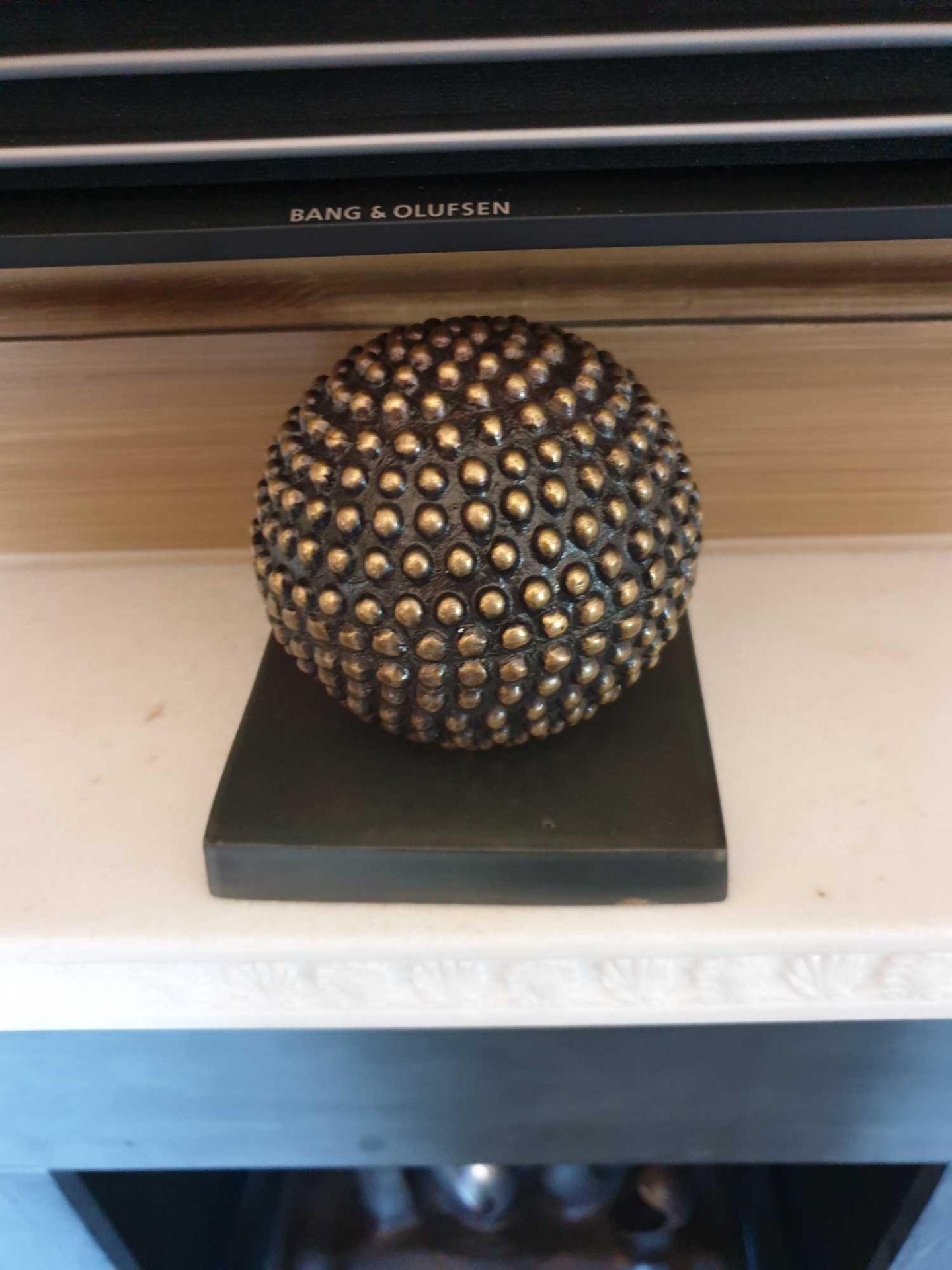 Tactile Brass Sphere On Flat Slate Plinth (Room 710 & 711)