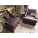 A Pair Of Egerton Armchair Sloping Arms, Dressmakers Skirt And A Sprung Back Upholstered Relaxer