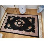 Oriental Fu Shou design and floral area rug thick wool pile 91 x 152cm (Apt 10)