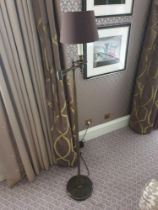 Library Floor Lamp Finished In English Bronze Swing Arm Function With Shade 156cm