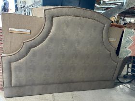 Headboard upholstered in faux leather with stud detail 200 x 140cm