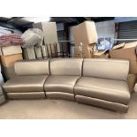 Banquet Sofa Bench Comprises Of 3 x Gold Leather Single Seater Sofas 250 x 75 x 75cm