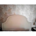 Headboard, Handcrafted Dome Topped Padded Textured Woven Upholstery 195 x 155cm