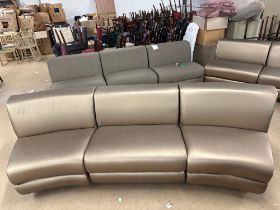 Banquet Sofa Bench Comprises Of 3 x Gold Leather Single Seater Sofas 255 x 75 x 75cm