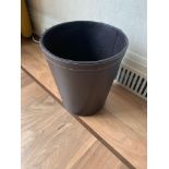 A Brown Leather Waste Paper Bin