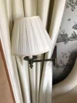 A Pair Of Gentlemen Library Swing Arm Single Candle Wall Sconce With Pleated Shade