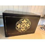Black & Gold 2 door unit with soft close drawers and shelves 130x66x90cm