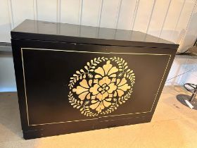 Black & Gold 2 door unit with soft close drawers and shelves 130x66x90cm
