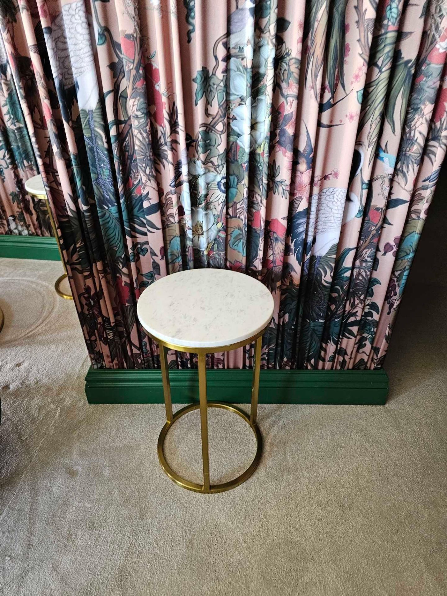 A single marble top side table 31 x 50cm