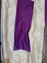 Pair Of Silk Drapes With with purple pelmet 186x273cm (Ref Dorch19)