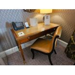 Writing Desk With Tooled Leather Inlay Flap Fitted With Outlets And USB Ports Mounted On Square
