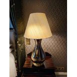 A Pair Of Heathfield And Co Louisa Glazed Ceramic Table Lamp With Textured Shade 77cm (814)