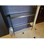 A Forged Metal Two Tier Console Table With Glass Shelves 88 x 24 x 74cm (814)