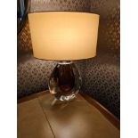 Heathfield And Co Mia Table Lamp Mouth-Blown Glass Features An Intense Drop Of Colour And A Satin