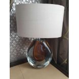 Heathfield And Co Mia Table Lamp Mouth-Blown Glass Features An Intense Drop Of Colour And A Satin