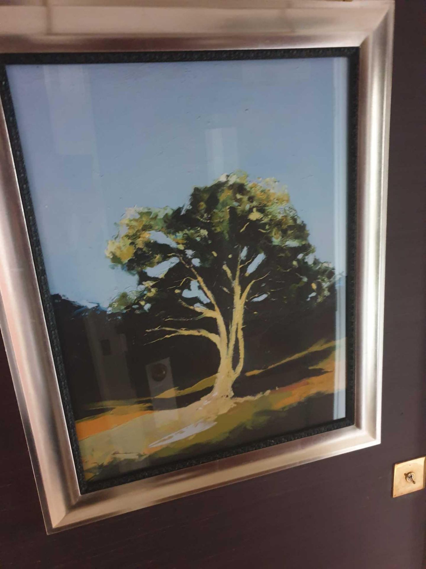 Landscape Lithograph Print Framed Depicting A Tree 62 x 76cm (Room 841)