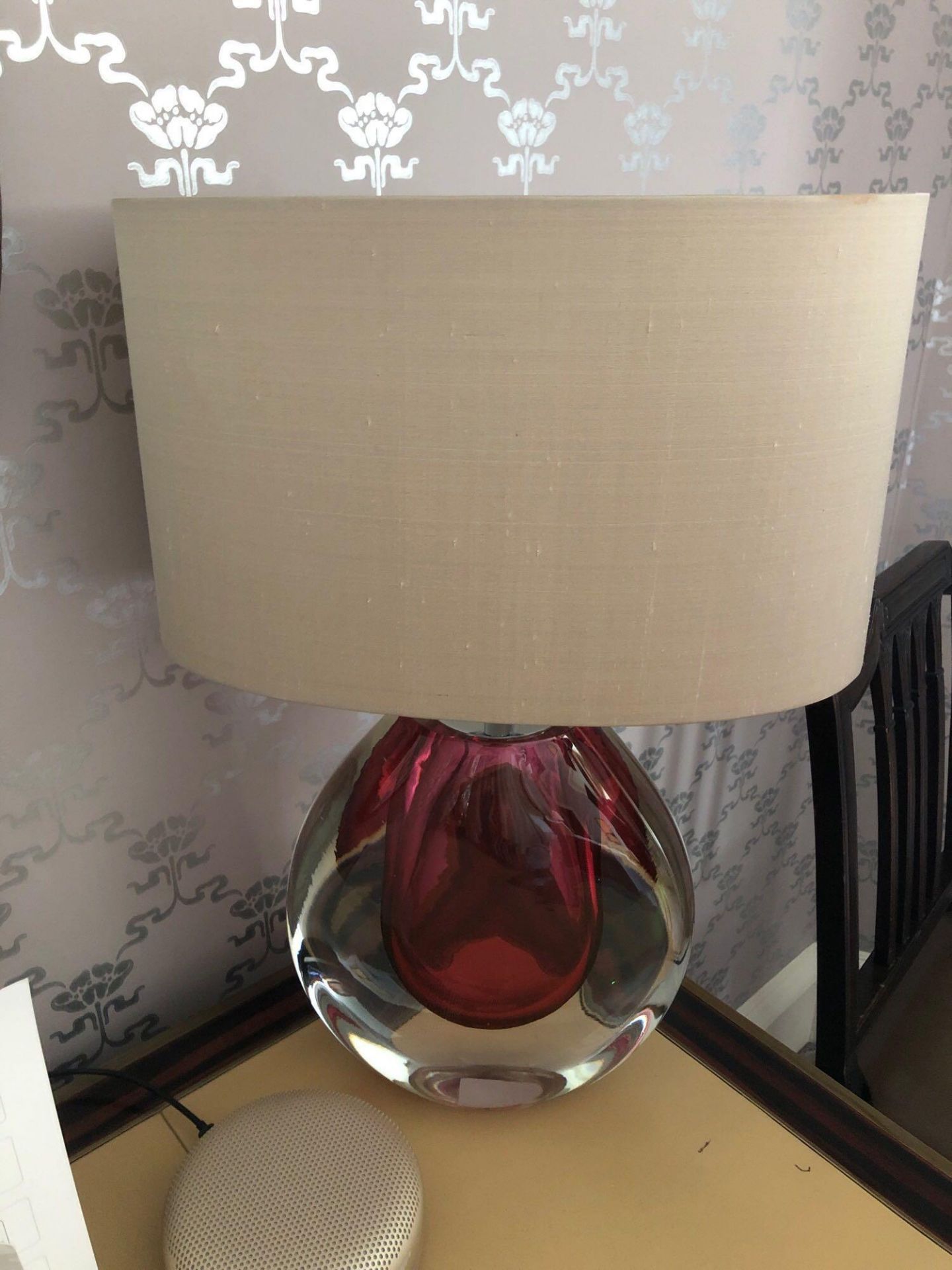 Heathfield And CO Mia Table Lamp Mouth-Blown Glass Features An Intense Drop Of Colour And A Satin