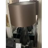 A Pair Of Naiad Crystal Table Lamps With Brown Shade 65 Cm (Room 821/822)