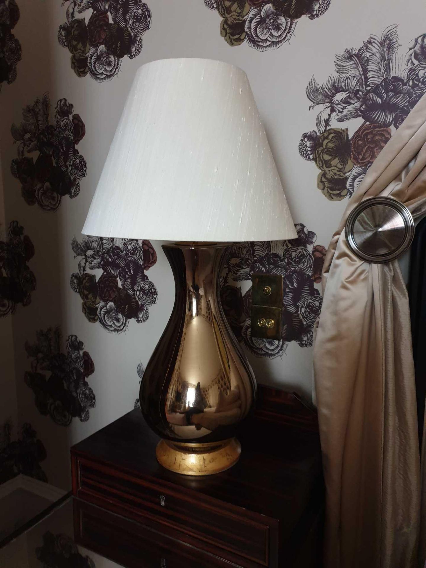 A Pair Of Heathfield And Co Louisa Glazed Ceramic Table Lamp With Textured Shade 77cm (Room 841)