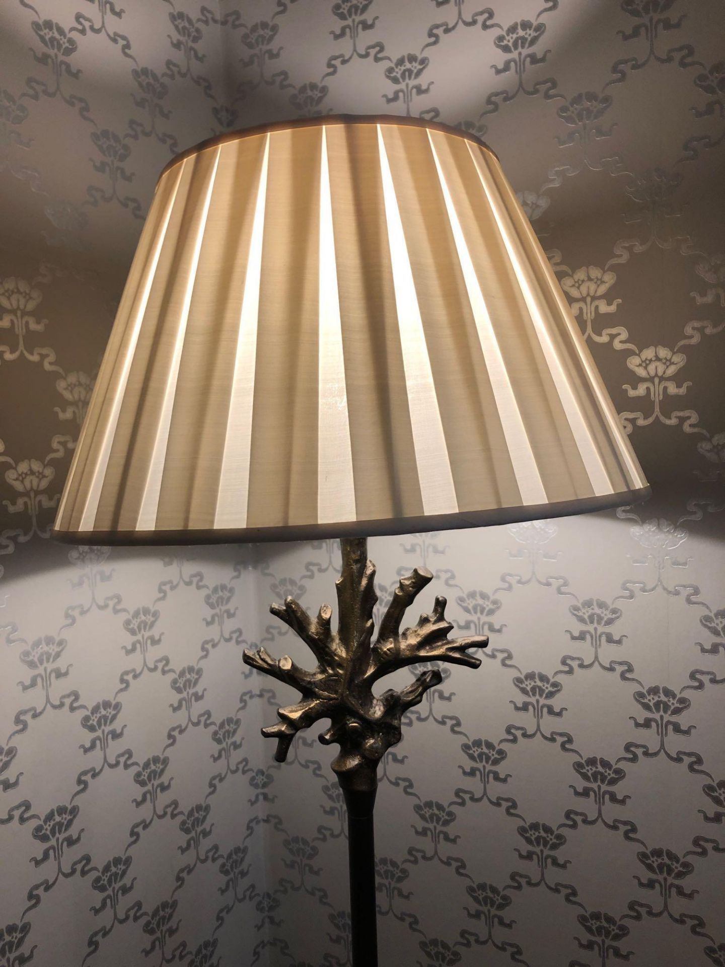 Heathfield And Co Coral Standard Lamp With Linen Shade 180cms (Room 815) - Image 2 of 3