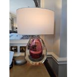 Heathfield And Co Mia Table Lamp Mouth-Blown Glass Features An Intense Drop Of Colour And A Satin