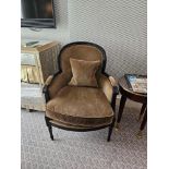Louis XV Style Bergere The Slightly Flared Arms Have Upholstered Armrests Upholstered Brown 67 x