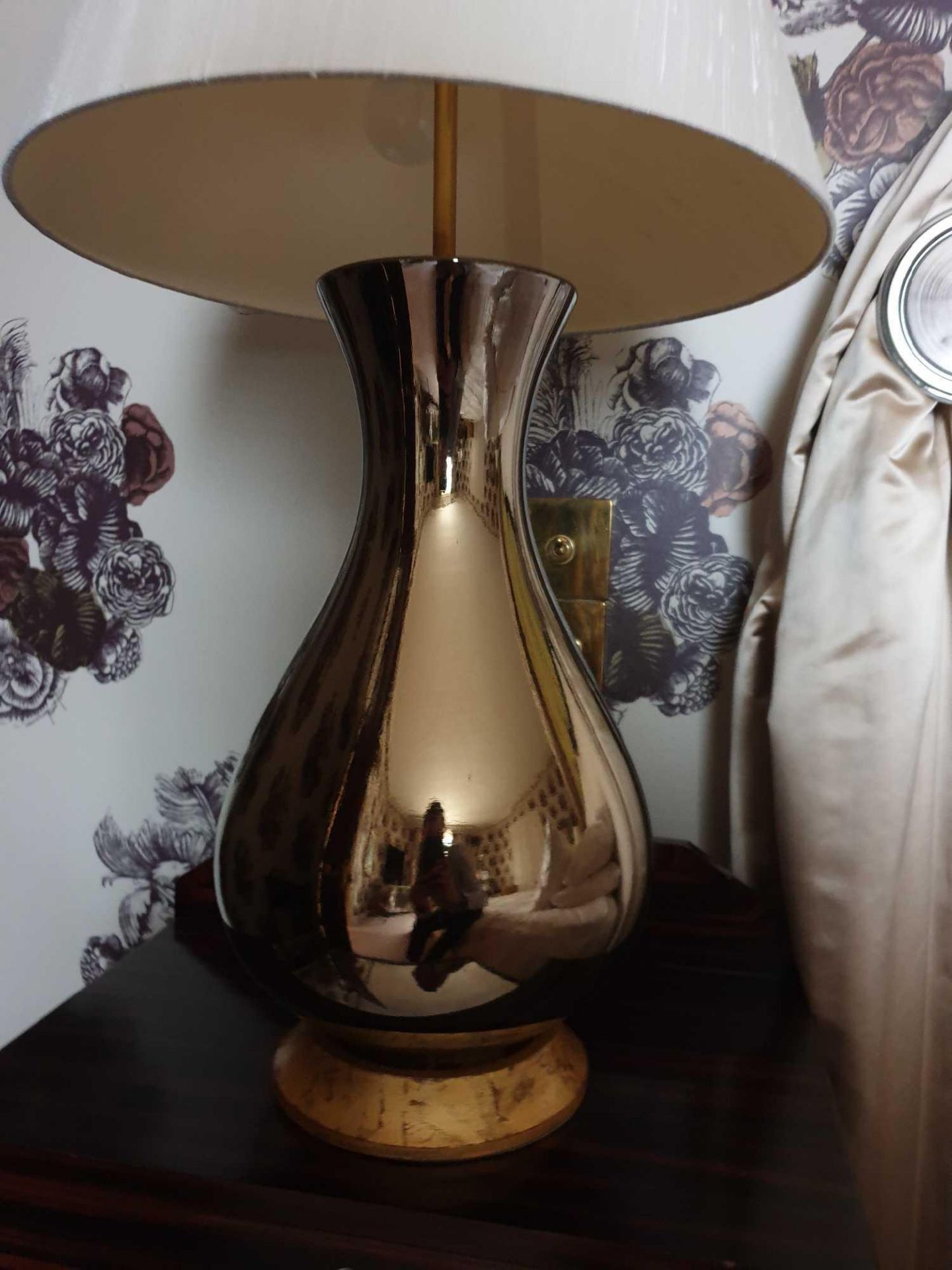 A Pair Of Heathfield And Co Louisa Glazed Ceramic Table Lamp With Textured Shade 77cm (Room 841) - Image 2 of 3