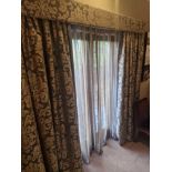 A pair of drapes with pelmet fully lined thermal black out pinch pleat top spans 220 x 210cm (