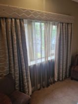 A pair of drapes with pelmet fully lined thermal black out pinch pleat top spans 220 x 215cm (