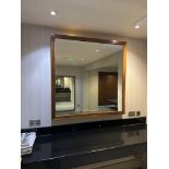 Wooden framed accent mirror 120 x 120cm ( Location: mens locker room )