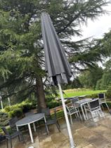 Garden Parasol, Umbrella Breezefree, Alfresco Specialist Light, Grey Pole And Dark, Grey Parasol.