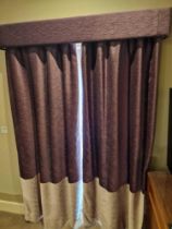 A pair of drapes with pelmet fully lined thermal black out pinch pleat top spans 150 x 230cm (