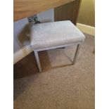 Metal framed upholstered seat pad stool 48 x 36 x 41cm ( Location : 218)