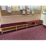 Wooden Bench Seating With Purple Cushion Under Shelf For Shoes 390 x 47 x 47cm ( Location: ladies