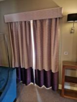 3 x pairs of drapes with pelmet fully lined thermal black out pinch pleat top spans 155 x 235cm (