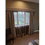 A pair of drapes with pelmet fully lined thermal black out pinch pleat top spans 220 x 205cm (