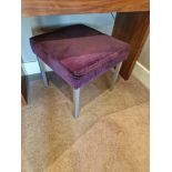 Metal framed upholstered seat pad stool 48 x 36 x 41cm ( Location : 225)