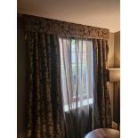 A pair of drapes with pelmet fully lined thermal black out pinch pleat top spans 155 x 220cm (