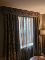 A pair of drapes with pelmet fully lined thermal black out pinch pleat top spans 155 x 220cm (
