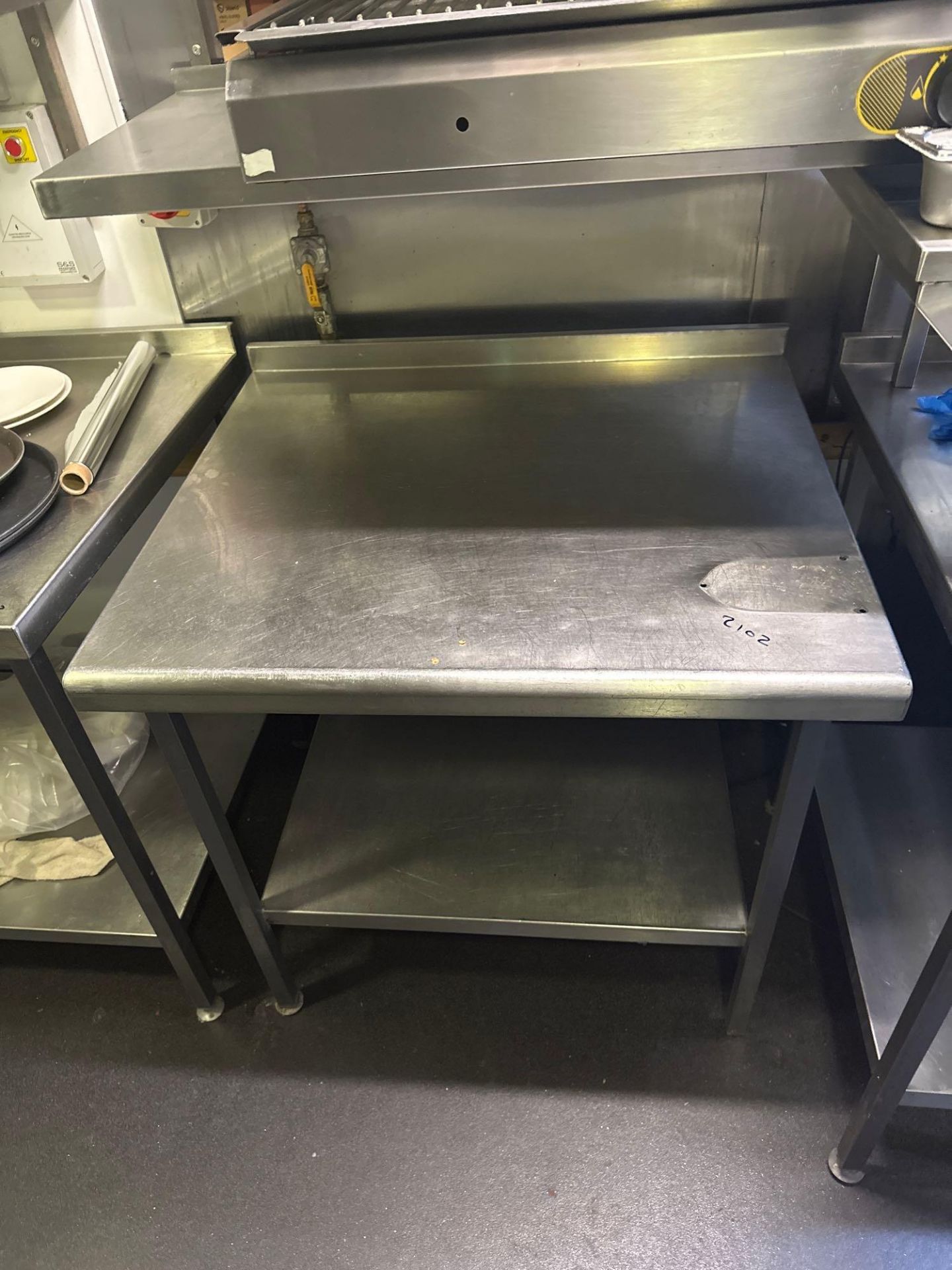 Stainless Steel Preparation Table With Undershelf And upstand 80 x 90 x 90cm ( Location: Upstairs