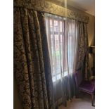 A pair of drapes with pelmet fully lined thermal black out pinch pleat top spans 220 x 240cm (