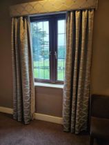 A pair of drapes with pelmet fully lined thermal black out pinch pleat top spans 115 x 215cm (