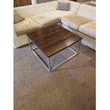 A wood top metal frame coffee table 80 x 80 x 45cm ( Location : 114)
