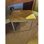 Metal framed upholstered seat pad stool 48 x 36 x 41cm ( Location : 109)